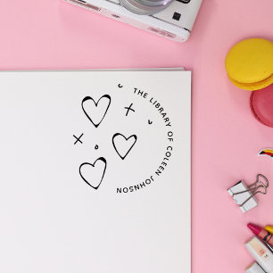 Tampons Encreurs Coeurs mignons Étoiles Doodle Livre personnalisé m