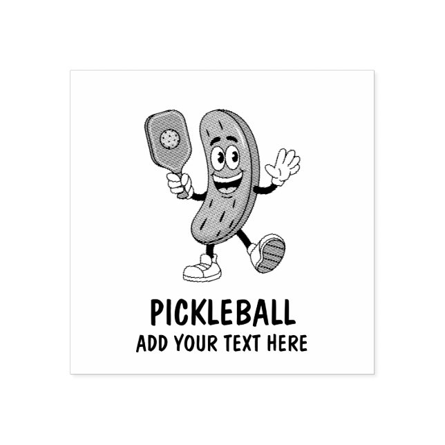 Tampons Encreurs Concombre Personnalisé Mignon Jouant au Pickleball (Impression)