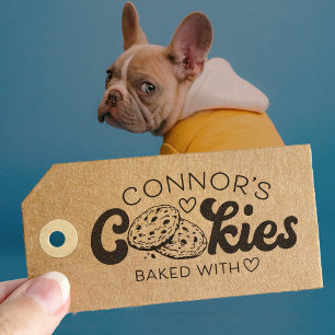 Tampons Encreurs Cookies préparés avec amour cœur nom personnalisé