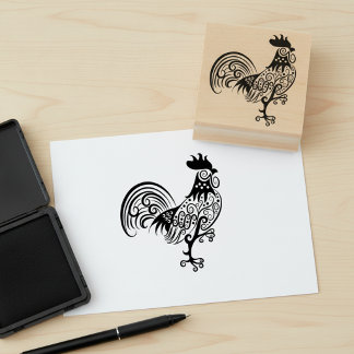 Tampons Encreurs Coq Artistique Tourbillonnant