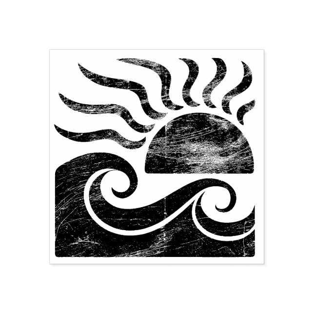 Tampons Encreurs Coucher de soleil moderne tendance été tropical pl (Impression)