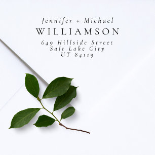 Tampons Encreurs Couple marié Élégant Minimaliste Adresse de retour