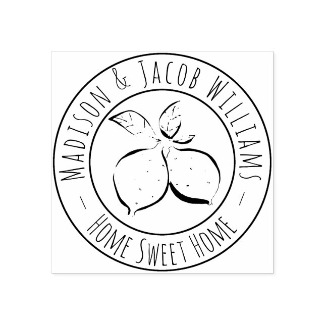 Tampons Encreurs Couples Home Sweet Home Lemons Wood Art Stamp (Impression)