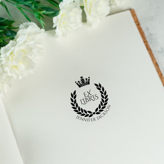 Tampons Encreurs Couronne et Couronne Ex Libris Livre de bibliothèq (Créateur téléchargé)