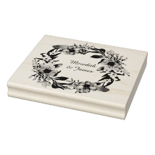 Tampons Encreurs Couronne florale avec feuilles et sprigs