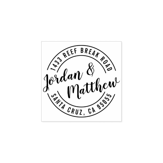 Tampons Encreurs Courrier à main marié Script de retour Adresse (Impression)