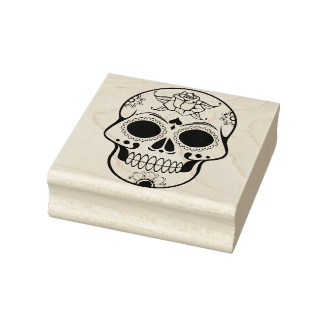 Tampons Encreurs Crâne à sucre Calavera 2 illustration timbre art (Tampon)