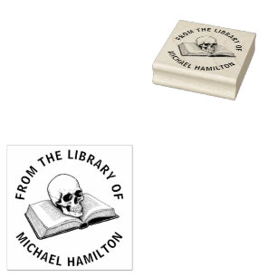 Tampons Encreurs Crâne vintage de la bibliothèque du livre Nom pers