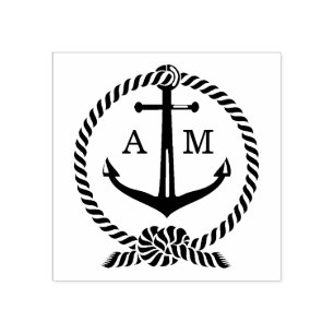 Tampons Encreurs Cravate L'Ancre de bateau Knot Mariage Monogrammes