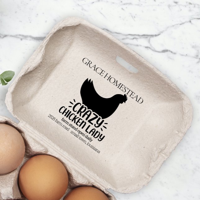 Tampons Encreurs Crazy Chicken Lady Farm Stand Egg Carton Ajouter N (Créateur téléchargé)