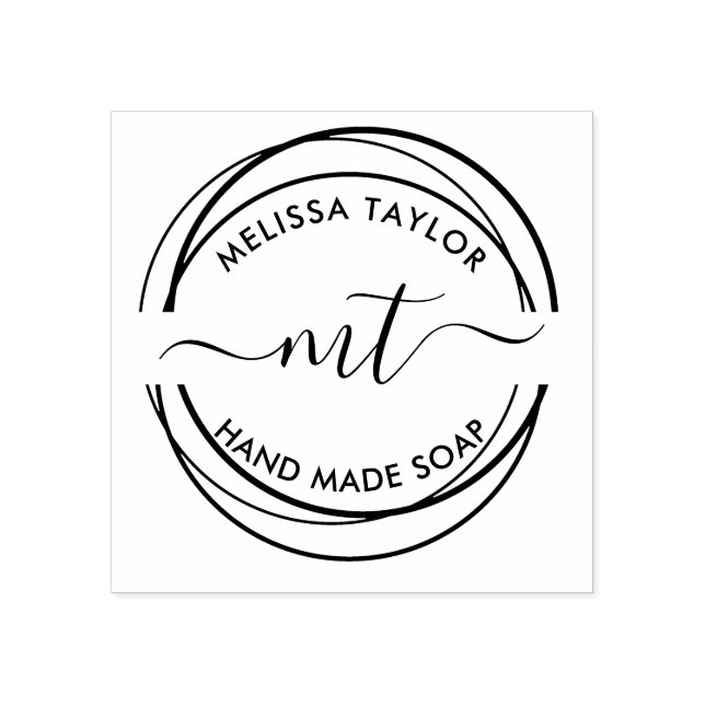 Tampons Encreurs Créez vos propres initiales de monogramme rond (Impression)