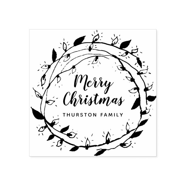 Tampons Encreurs Créez votre | Merry Wreath | Personnalisé (Impression)