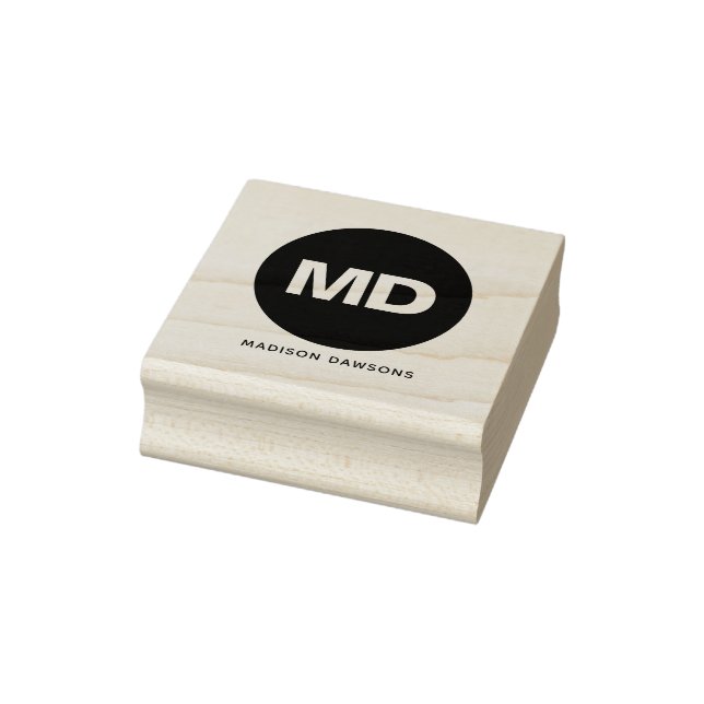 Tampons Encreurs Créez votre propre Cercle Noir Monogramme Gras Per (Tampon)