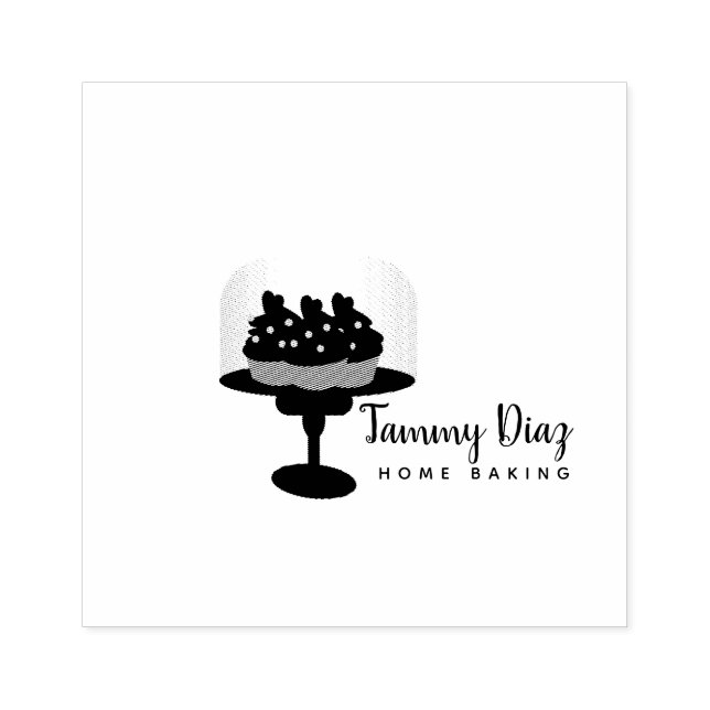 Tampons Encreurs Cupcake Cake Stand Bakery Cake Logo (Impression)