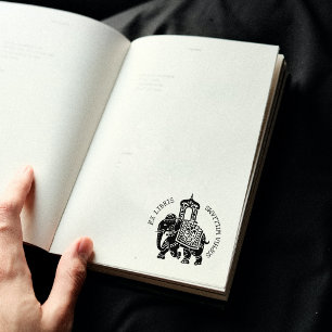 Tampons Encreurs Custom Ex Libris, Livre des éléphants indiens