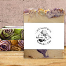 Custom Mixed Fruit Artwork Round Address Nom