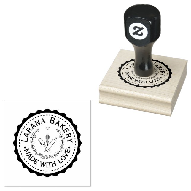 Tampons Encreurs Custom Round Bakery Logo Stamp (Tamponné)
