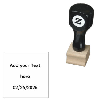 Tampons Encreurs Customizable Square Wooden Handle Art Rubber Stamp
