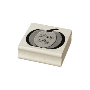 Tampons Encreurs Cute Blue Baby Boy Citrouille Baby shower personna