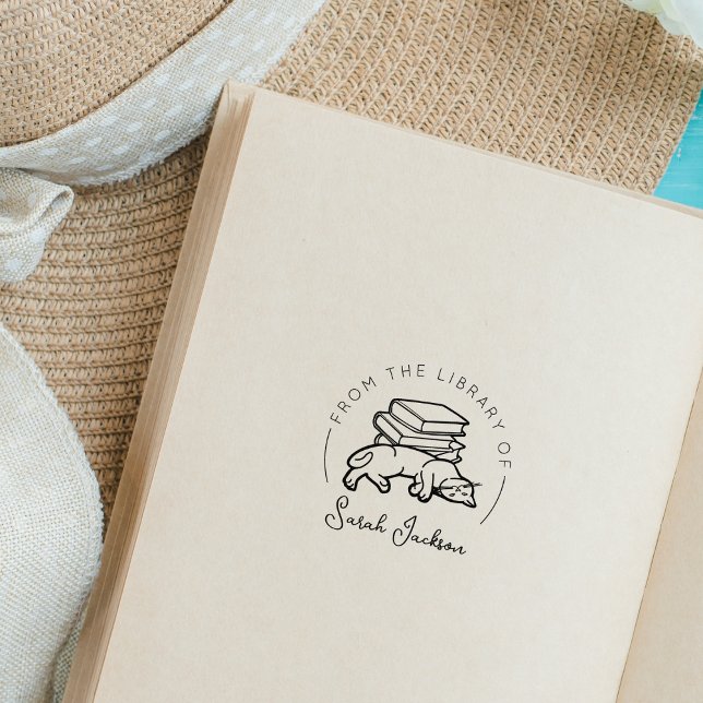 Tampons Encreurs Cute Cahier De Chat De La Bibliothèque De (Créateur téléchargé)