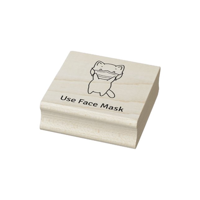 TAMPONS ENCREURS CUTE CAT AVERTISSEMENTS UTILISER MASQUE DE VISAGE  (Tampon)