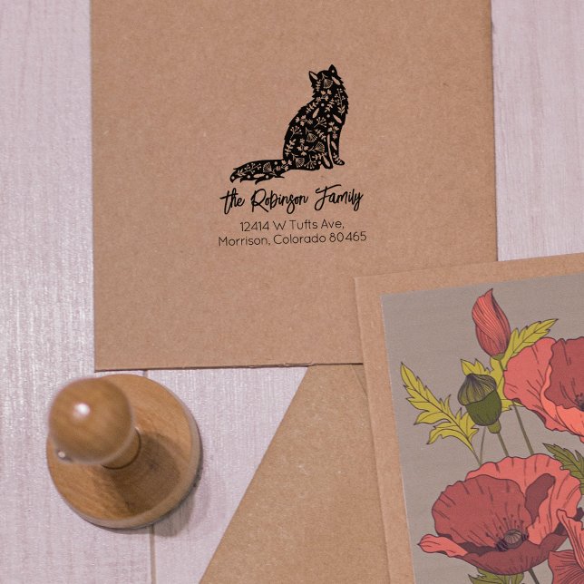 Tampons Encreurs Cute Chat Décoré, Famille Adresse de retour (Créateur téléchargé)
