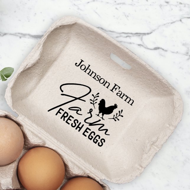 Tampons Encreurs Cute Chicken Farm Oeufs Frais Carton Ajouter le no (Créateur téléchargé)