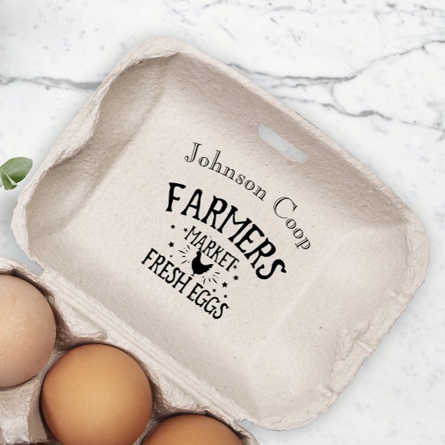 Tampons Encreurs Cute Chicken Farm Oeufs Frais Carton Ajouter le no (Créateur téléchargé)