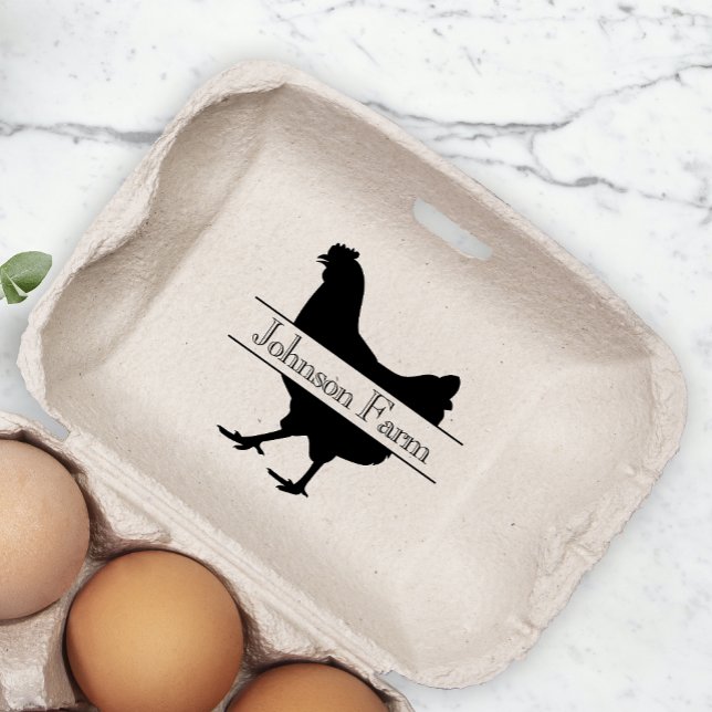 Tampons Encreurs Cute Chicken Farm Oeufs Frais Carton Ajouter le no (Créateur téléchargé)
