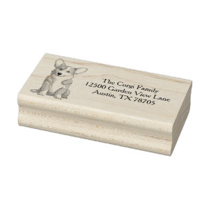 Tampons Encreurs Cute Corgi Famille de Chiens Adresse de retour per