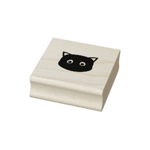 Tampons Encreurs Cute face de chat noir