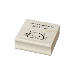 Tampons Encreurs Cute Funny Chat Book Appartient à une plaque perso