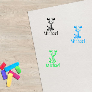 Tampons Encreurs Cute Giraffe Signature pour enfant