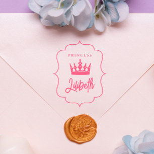 Tampons Encreurs Cute Girly Modern Royal Crown Princess Tiara Nom