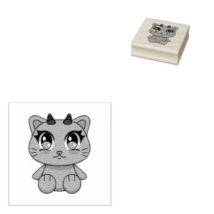 Tampons Encreurs Cute Kawaii Demon Chat