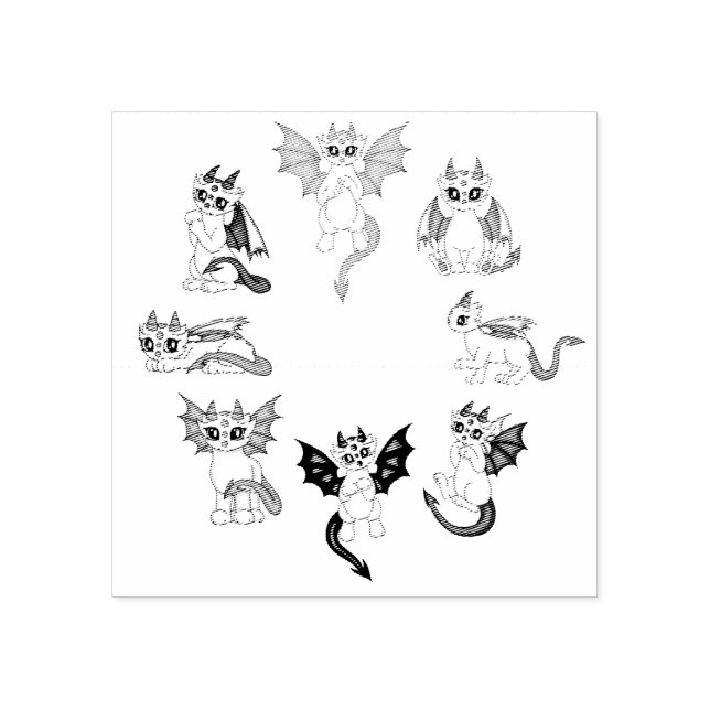 Tampons Encreurs cute little dragons (Impression)
