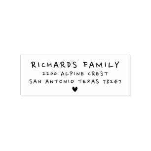 Tampons Encreurs Cute Mini Heart Adresse de famille Mariage Retour