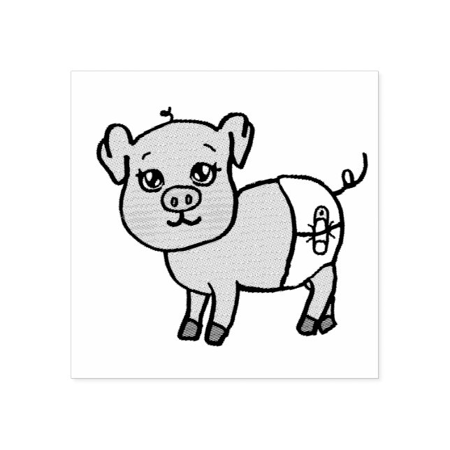 Tampons Encreurs Cute Petit Cochon Animal de ferme (Impression)