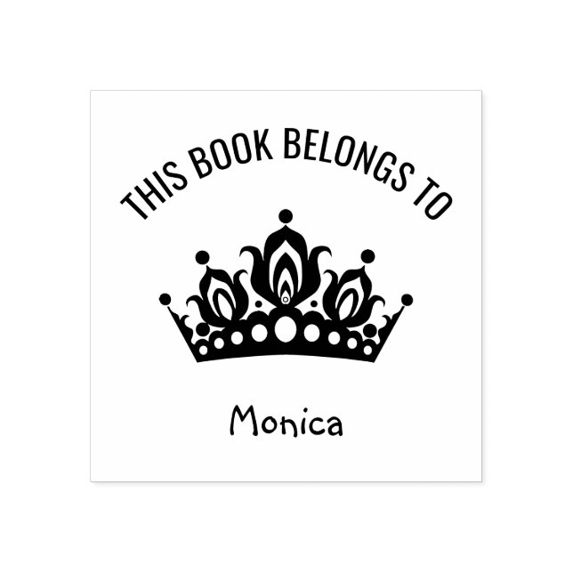 Tampons Encreurs Cute Princess Tiara Crown Ce livre appartient au n (Impression)