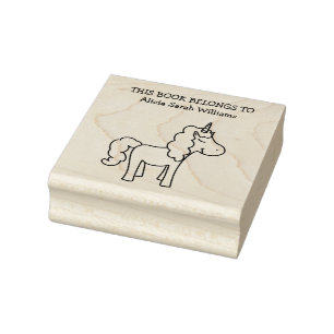 Tampons Encreurs Cute Unicorn Livre Belongs Plaque personnalisée