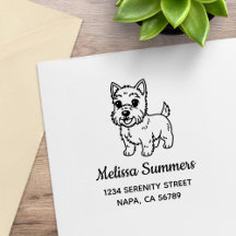 Cute West Highland Terrier Dog Address