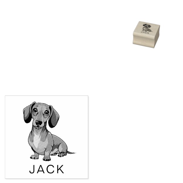 Tampons Encreurs Dachshund Personnalisé Moderne Tendance  (Tamponné)