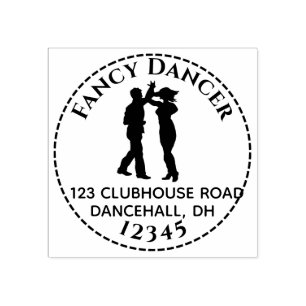 Tampons Encreurs Dancing Couple Spin Custom Round Adresse de retour