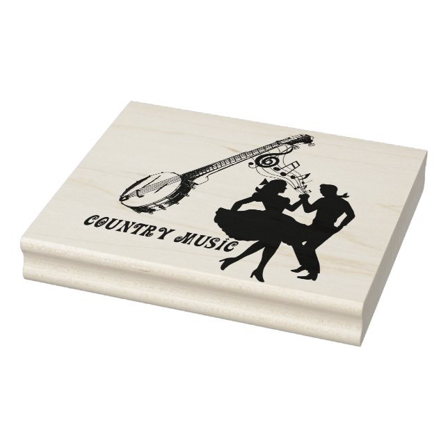 Tampons Encreurs Danseurs carrés Musique country Banjo Art (Tampon)