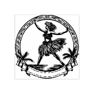 Tampons Encreurs Danseuse hawaïenne en caoutchouc