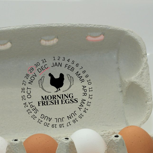 Tampons Encreurs Date personnalisée de l'oeuf de poulet | Nom de l' (Créateur téléchargé)