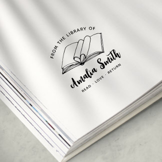 Tampons Encreurs De La Bibliothèque De | Carnet de coeur simple