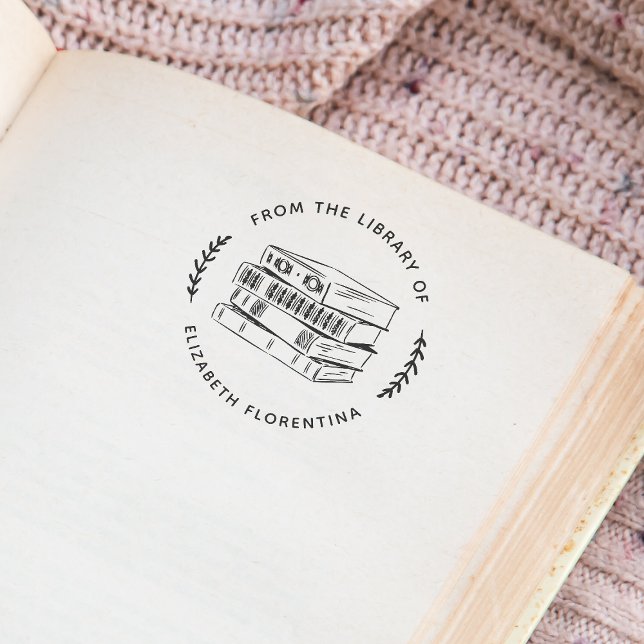 Tampons Encreurs De La Bibliothèque De | Livre moderne Feuille simp (Stamp Mockup)