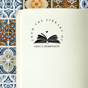 Tampons Encreurs De la bibliothèque de livre vintage personnalisé c