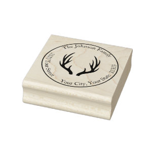 Tampons Encreurs Deer Antlers Round Adresse de retour